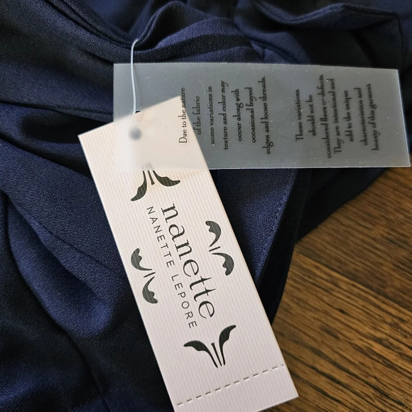 Nanette Lepore Stretch O Ring Belted Ankle Length Dress Pants Navy Size 12 NEW - Picture 10 of 12